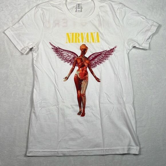 Nirvana In Utero double sided‎ concert release band T-shirt NWOT Men Small - Picture 1 of 5